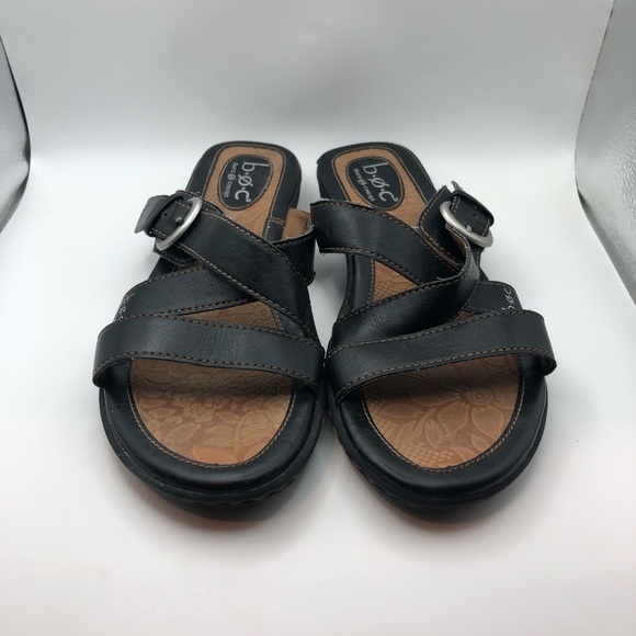Born BOC black leather strappy sandals size 8 - Picture 4 of 9